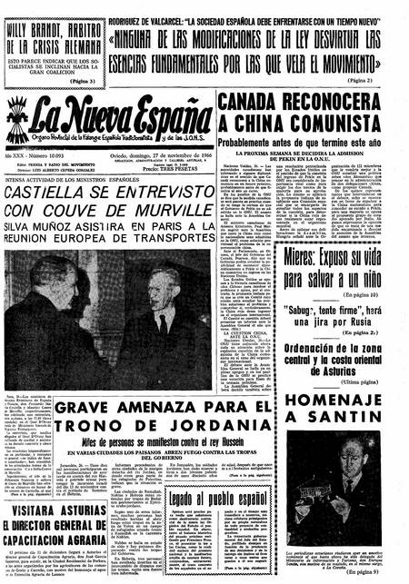 Portada Domingo 27 de Noviembre de 1966