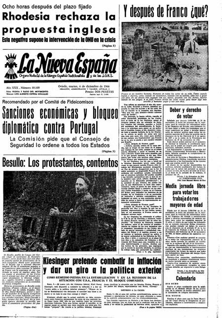 Portada Martes 6 de Diciembre de 1966