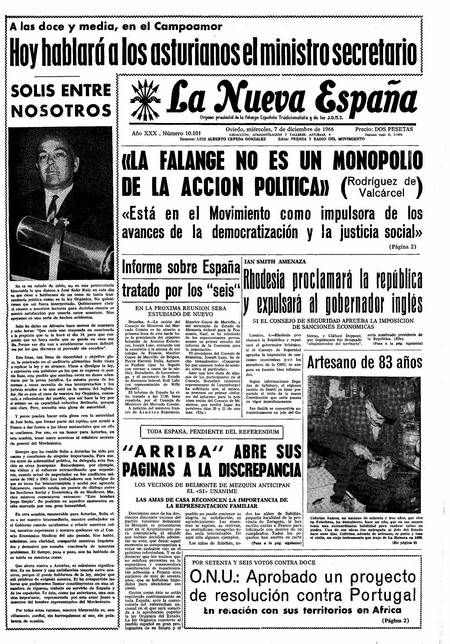 Portada Miércoles 7 de Diciembre de 1966
