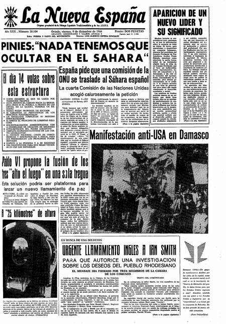 Portada Viernes 9 de Diciembre de 1966