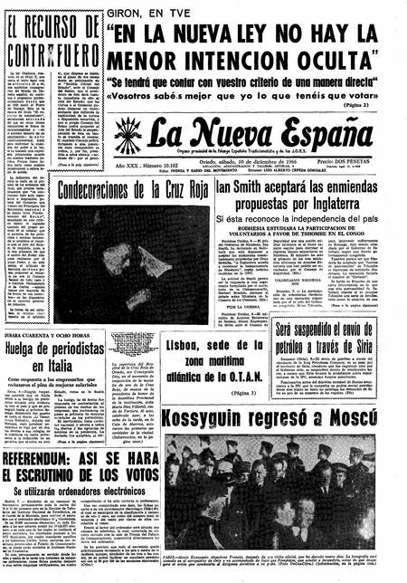 Portada Sábado 10 de Diciembre de 1966