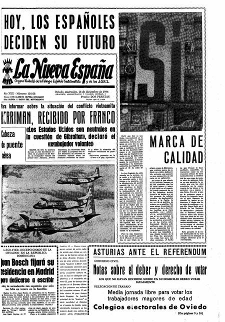 Portada Miércoles 14 de Diciembre de 1966
