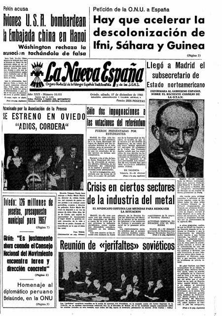 Portada Sábado 17 de Diciembre de 1966