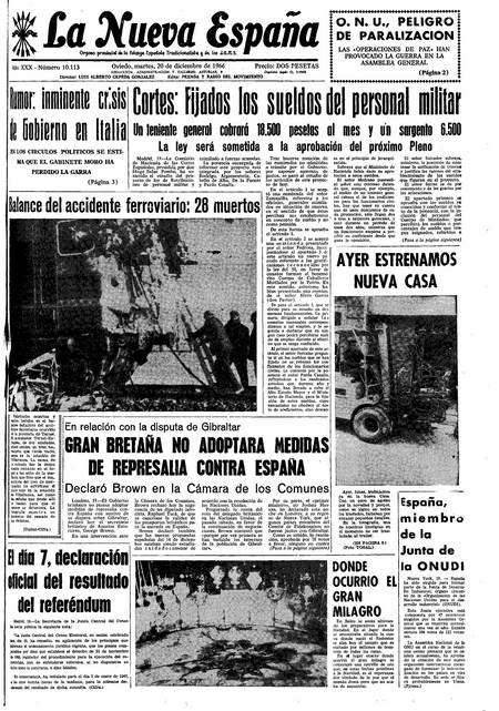 Portada Martes 20 de Diciembre de 1966