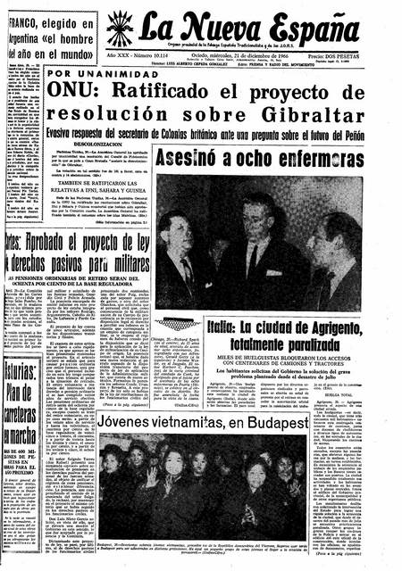 Portada Miércoles 21 de Diciembre de 1966