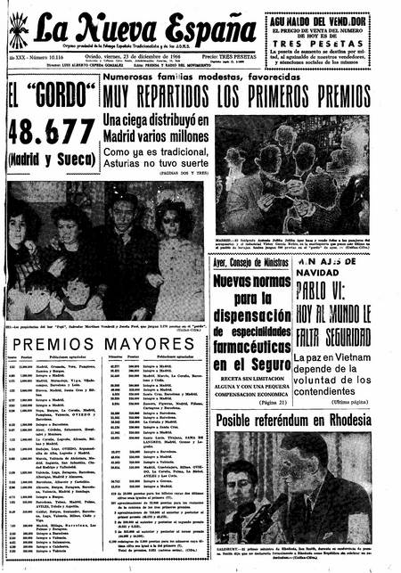 Portada Viernes 23 de Diciembre de 1966