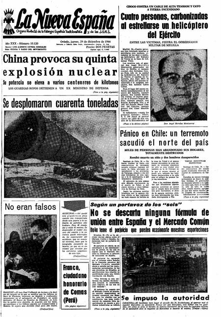 Portada Jueves 29 de Diciembre de 1966