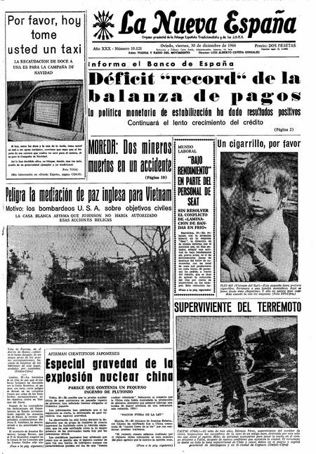 Portada Viernes 30 de Diciembre de 1966