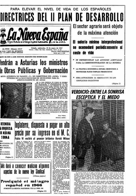 Portada Miércoles 18 de  de 1967