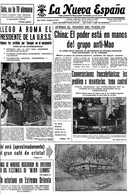 Portada Miércoles 25 de  de 1967