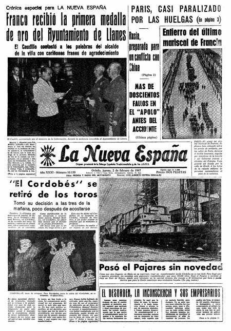 Portada Jueves 2 de  de 1967