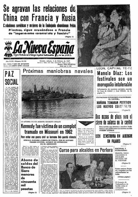 Portada Sábado 4 de  de 1967