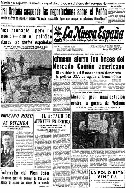 Portada Viernes 14 de  de 1967