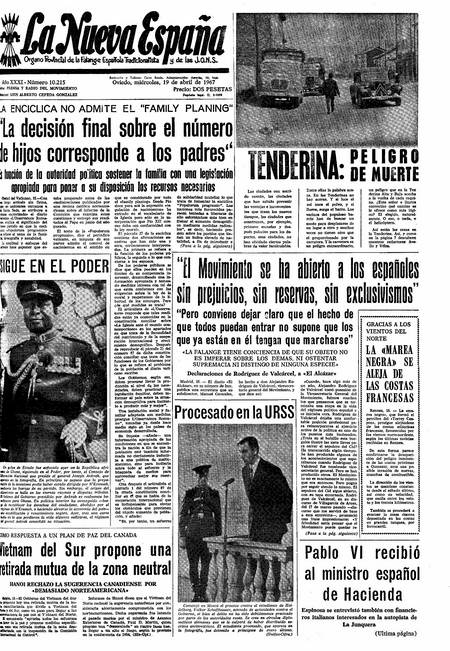 Portada Miércoles 19 de  de 1967