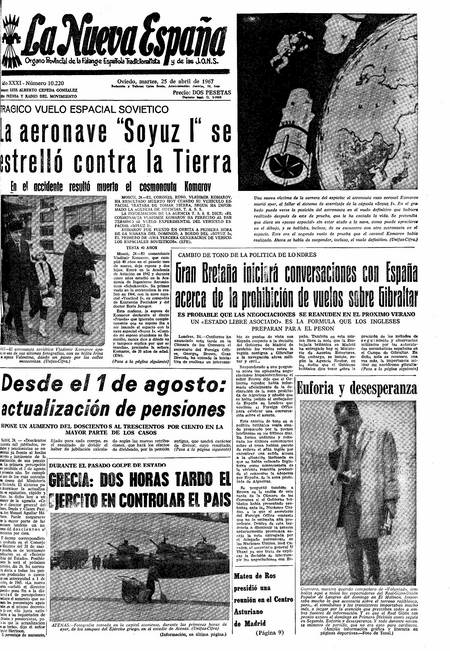 Portada Martes 25 de  de 1967