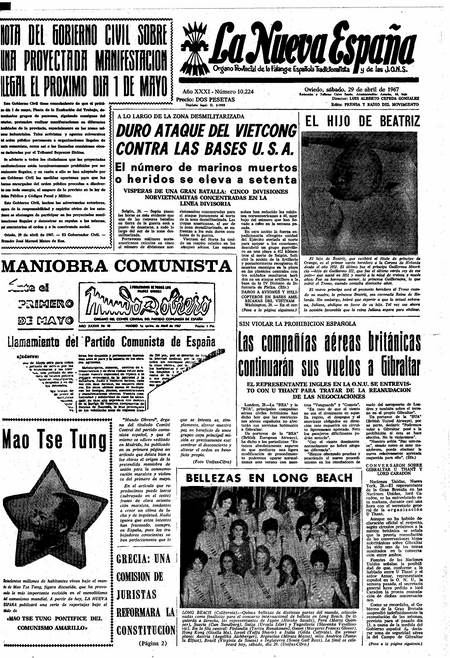 Portada Sábado 29 de  de 1967