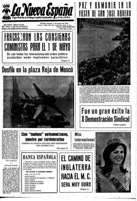 Portada Martes 2 de  de 1967