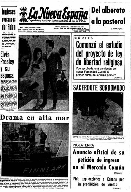 Portada Miércoles 3 de  de 1967