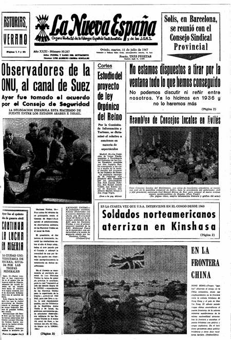Portada Martes 11 de  de 1967