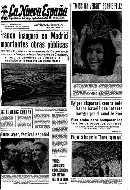 Portada Martes 18 de  de 1967