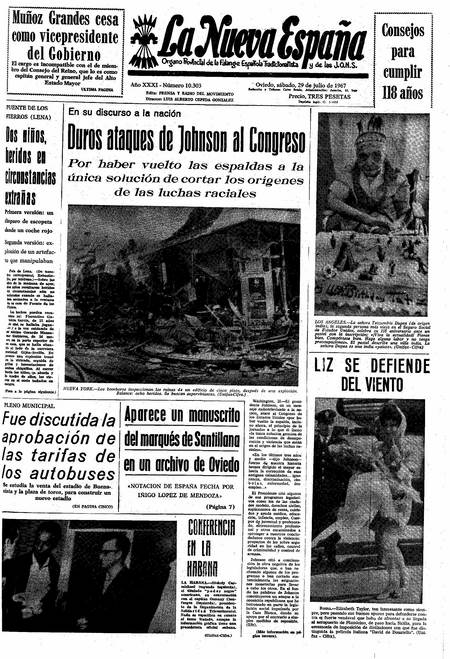 Portada Sábado 29 de  de 1967