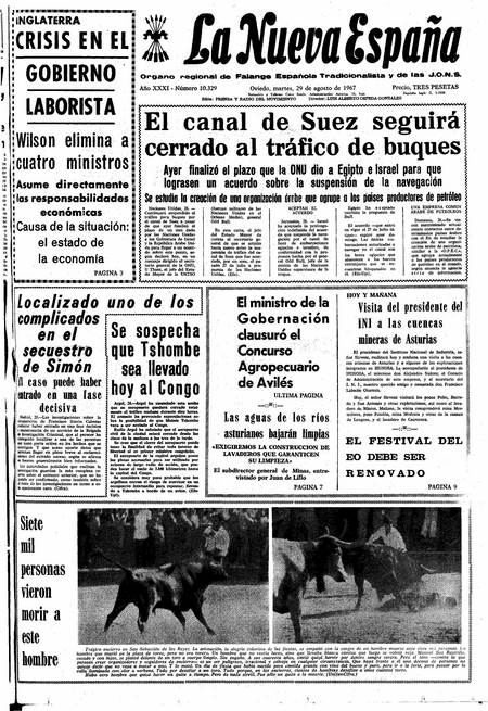 Portada Martes 29 de  de 1967