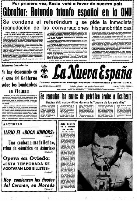 Portada Sábado 2 de  de 1967