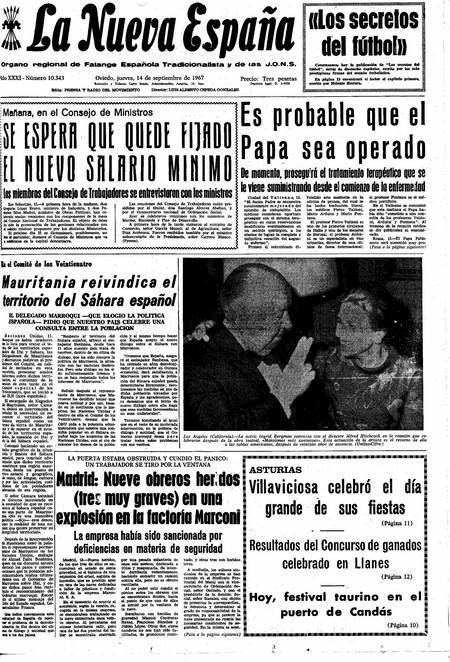 Portada Jueves 14 de  de 1967