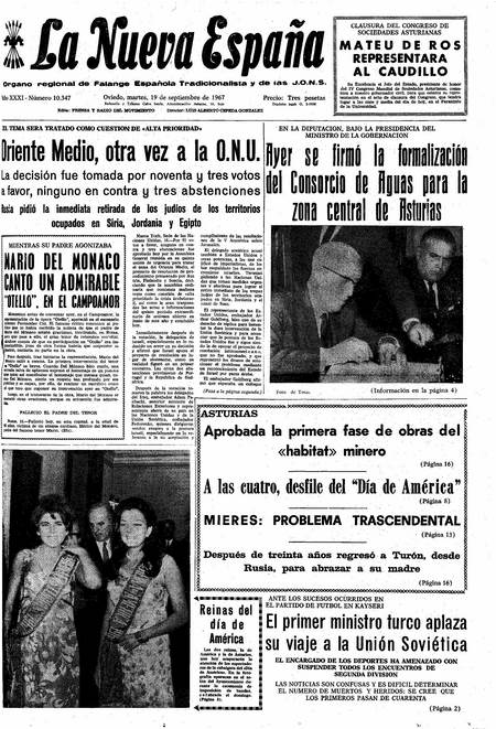 Portada Martes 19 de  de 1967