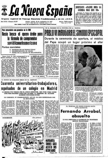 Portada Sábado 30 de  de 1967