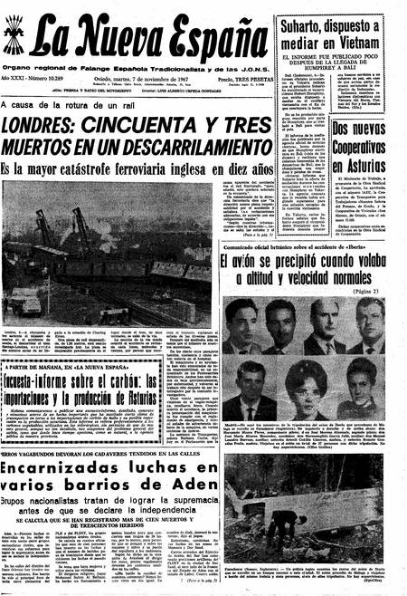 Portada Martes 7 de Noviembre de 1967