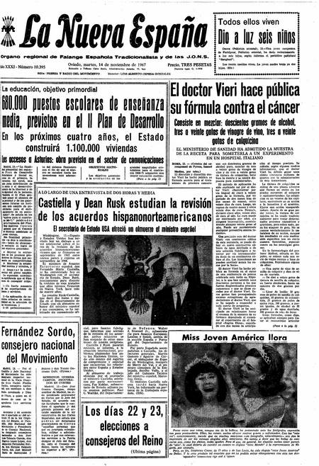 Portada Martes 14 de Noviembre de 1967