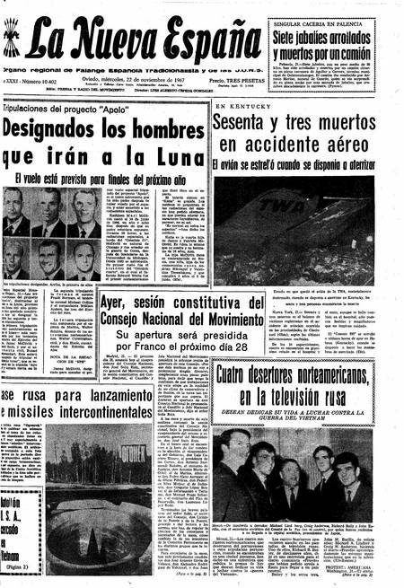 Portada Miércoles 22 de Noviembre de 1967
