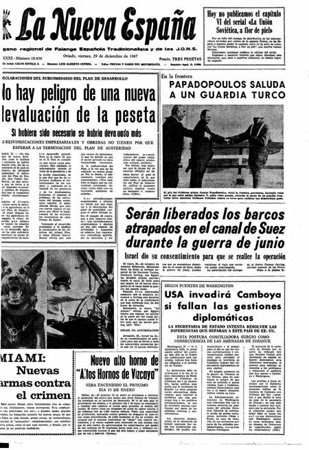 Portada Viernes 29 de Diciembre de 1967