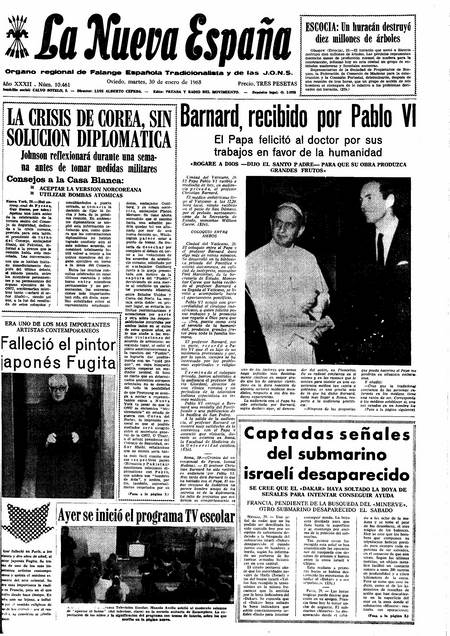 Portada Martes 30 de  de 1968
