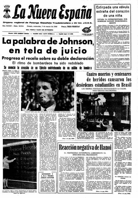 Portada Miércoles 3 de  de 1968