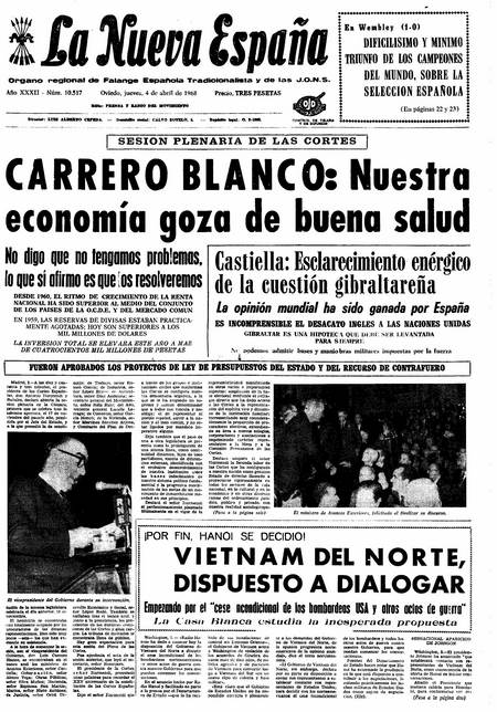 Portada Jueves 4 de  de 1968