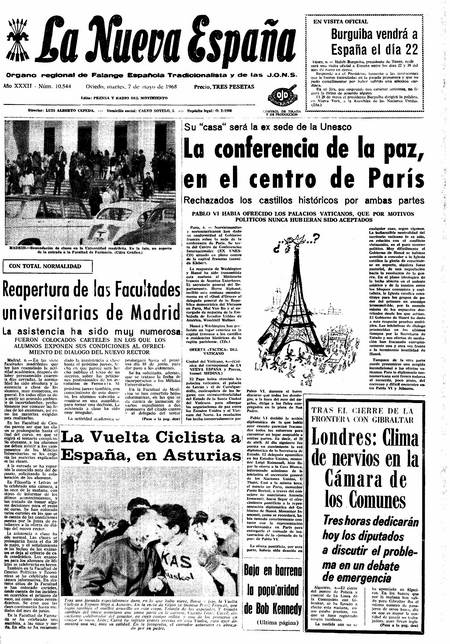 Portada Martes 7 de  de 1968