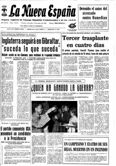 Portada Miércoles 8 de  de 1968