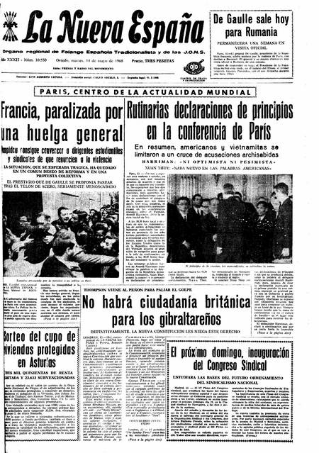 Portada Martes 14 de  de 1968