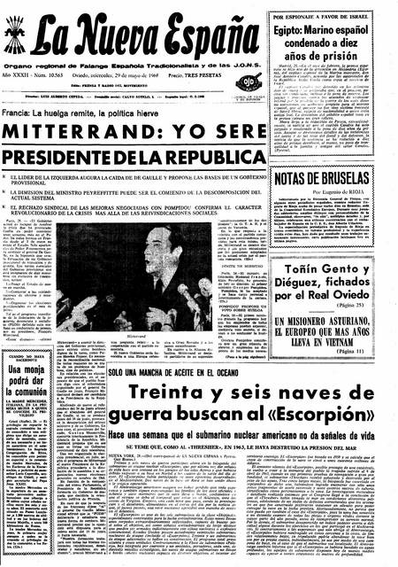 Portada Miércoles 29 de  de 1968