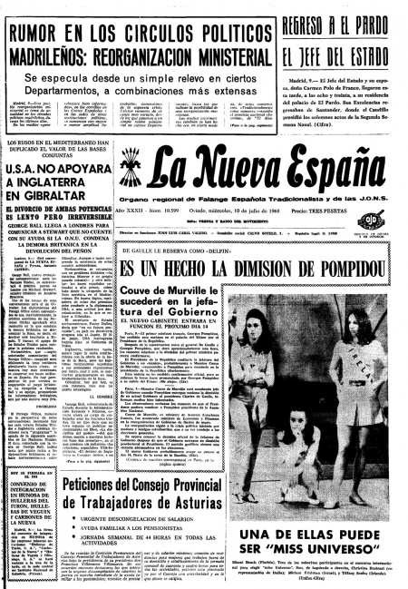 Portada Miércoles 10 de  de 1968
