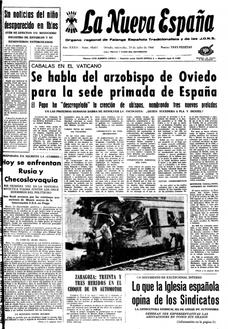 Portada Miércoles 24 de  de 1968