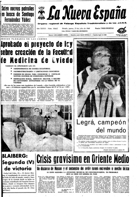 Portada Jueves 25 de  de 1968