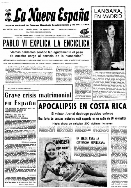 Portada Jueves 1 de  de 1968