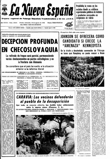 Portada Miércoles 28 de  de 1968