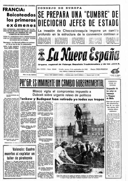 Portada Jueves 5 de  de 1968