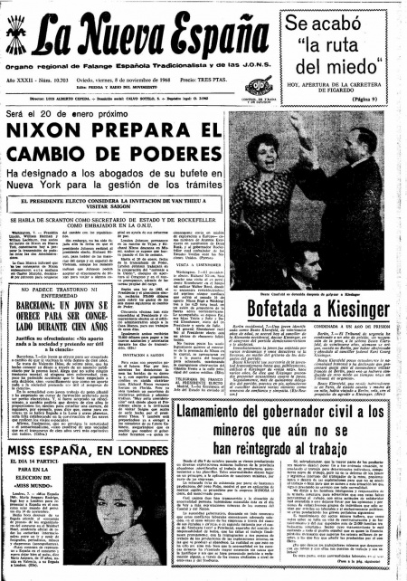 Portada Viernes 8 de Noviembre de 1968