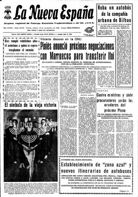 Portada Sábado 30 de Noviembre de 1968