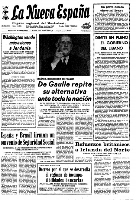 Portada Sábado 26 de  de 1969